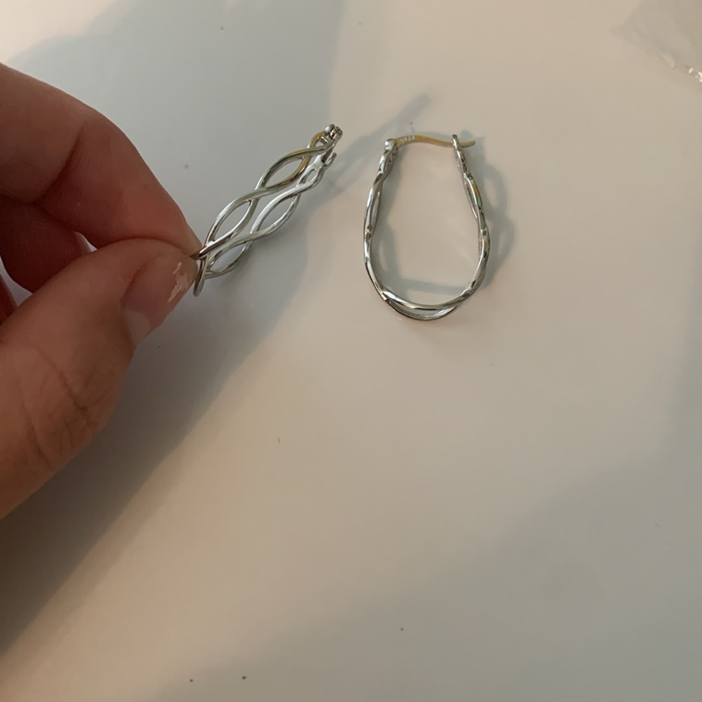 Milacolato 925 sterling silver twisted hoop earrings